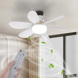 Detachable Blade LED Fan Light LED Lamp E27 Colors Dimmable 3 Wind Speed Decoration Remote Control LED Fan LED Ceiling Fans
