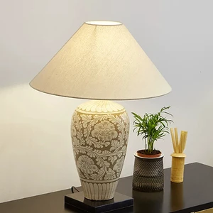 Modern New Design Ceramic Table Lamp for Living Room Bedroom Cafe Villa Hotel Decor Creative Bedside Desk Light