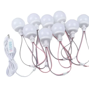 50mm LED Modern USB 5V LED Makeup Mirror Light 3 Color Temperatures Perforated IP20 Rated Touch Control Dressing Table Lamp