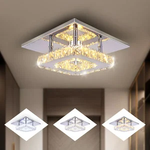 LED Ceiling Lights for Home Room K9 Crystal Modern square Bedroom or Hallway Decoration Lamp