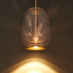 Nordic Retro Small Pendant Glass Lamp Creative Oval Shape Postmodern Chandelier for Restaurant Living Room Bedroom Hotel Bedside