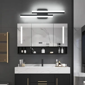 NO MOQ ETL Listed Modern Mirror Lamp 24in 32in LED Vanity Lighting Fixtures Black 3CCT Bathroom Vanity Light Dimmable Wall Lamp