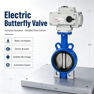 Electric Butterfly Valve DN32-DN2000 Wafer Type Water Ptfe Stainless Steel Ductile Iron Regulating Valve