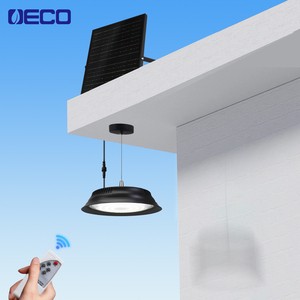 Dimmable LED Solar Pendant Light 2100LM for Outdoor Garden Warehouse & Shed Waterproof Electric Solar Power Ceiling Lamp
