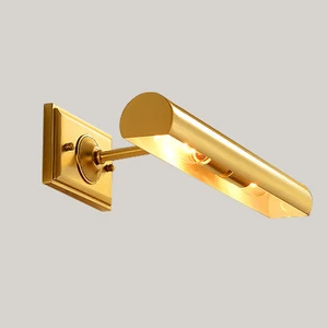 French American Modern Dimmable Bathroom Vanity Wall Lamp Brass Mirror Front Light LED Picture Lighting Oil Painting Lamp