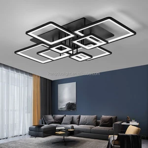 Modern Minimalist Acrylic Rectangular Living Room Ceiling Lamp With Iron Base Stylish And Elegant AC LED Bedroom Lamp
