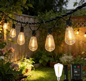 Solar Powered IP65 Led String Lights for Outdoor Garden Patio Backyard Camping Wedding Holiday Festival Decorative Lighting
