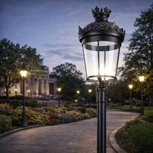 Modern Style Thick Aluminum Die Casting IP66 LED Post Top Garden Light AC Powered For Plazas