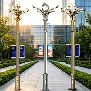 Factory Customized Magnolia Flower Design LED IP65 Waterproof AC Smart Street Light Pole Outdoor Smart City Landscape Decoration