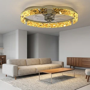 Factory 52W 20 Inch 3CCT Night Light LED Ceiling Fan Lighting Remote Control 7 Blades Modern White Color Dimmable Fan Light