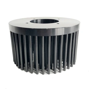 40W Round LED Heatsink 123*70mm Custom Cold Forged Heatsink Black Anodized Surface Aluminium Heat Sink