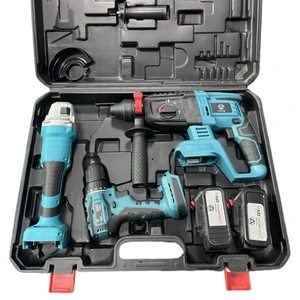 YUTUO Custom 21V Battery Power Combination Kit 3.0ah 3 in 1 Cordless Brushless Electric Tool Combo Plastic Box Set