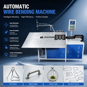 Precision 2D Steel Wire Bending Machine With CNC Control Offers High Speed, AndEasy Programming For Custom Hooks,
