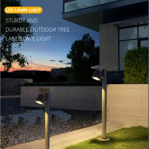 Outdoor Garden Waterproof LED Lawn Light Cylindrical Lamp Post Die Cast Aluminum Lamp Body 7W 60CM High for Hotel Gardens