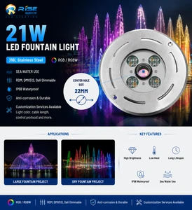 316L Stainless Steel IP68 Outdoor Above Ground Floor Dry Deck Fountain DMX Control RGBW Waterfall Commercial LED Fountain Light