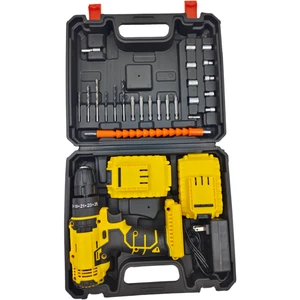 21V Lithium Battery Power Tool Set with Brushed Drill for Home DIY and Screwdriver Set