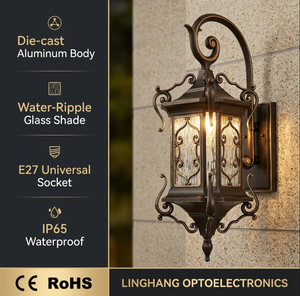 European-Style Aluminum Alloy Outdoor Wall Light IP65 Waterproof Corridor Wall Lamp Vintage Outdoor Decorative Wall Light