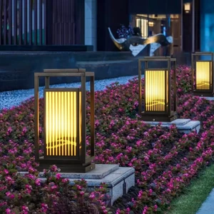 Landscape LED Lawn Lamp IP65 Waterproof Iron Body Manuel Button 10W for Outdoor Use Pathways Courtyard Community Garden Villa