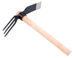 Multi-shape Agricultural Gardening Hoe Rake Set Stainless Steel Blade Wood Handle 8 Blade Width 1 Year Warranty Outdoor Use