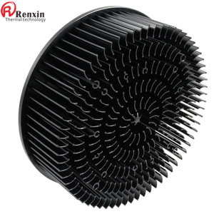High Power Led Heatsink Pin Fin Heat Sink for Clu058 COB Led Lights Radiator Anodized Aluminum 210*210*58mm Black Round IP65 8mm
