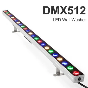 DMX512 LED Wall Washer RGBW IP67 36W Addressable Linear Light for Media Building Facade Architectural Lighting