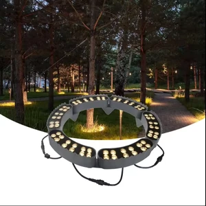 Outdoor Waterproof IP65 Palm Tree Ring Light Roman Pillar Holding Tree Lamp RGB 18W Garden Landscape Tree Hug Lamp