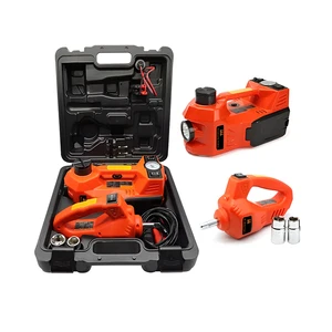 Electric Vehicle Jack with Electric Impact Kit Hydraulic Wrench Inflation Pump LED Light Tire Garage Electric Car Jack
