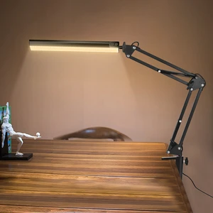 USB LED Desk Lamp for Home, Office, Reading, Adjustable Eye-Caring Desk Light with Clamp,Swing Arm Lamp 3 Color Modes Table Lamp