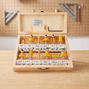 12-Piece Solid Tungsten Carbide Router Bit Set for Woodworking - High-Hardness Milling Cutters for Deep Grooving