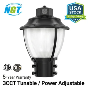 Free Shipping US Stock LED Garden & Street Post Top Light 60-100W Aluminum For Outdoor Backyard Lighting 5-Year Warranty ETL DLC