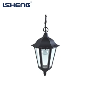 Best-selling Modern Design Garden Outdoor Ceiling Lamp E27 Aluminum Black Finish Seed Glass Pendant Light IP44 Remote Control