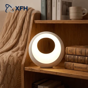 RGB Color Changing LED Night Light USB Powered Circular Mood Lamp with Remote Control for Home Party Decor