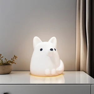 Fox Silicone USB Rechargeable 7-Color Mood Light Night Lamp for Kids Bedroom Nursery Mini