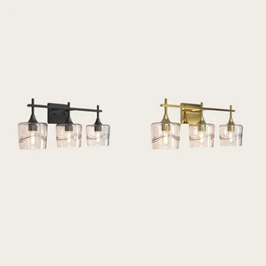 Terismond Modern Rectangle LED Vanity Mirror Lamp Metal+Glass Matt Black/Brass Bathroom Energy Saving Wall Mount Lighting