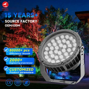 6W 12W 18W 36W IP65 Waterproof COB Landscape Spotlight Graphene RGB Seven Color Remote Control Grey-Black Ground Stake Outdoor