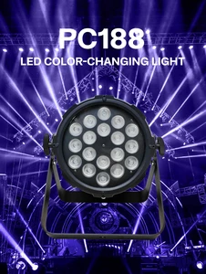 Brightness 18pcs RGBW 4-in-1 LED Spotlight | DMX512 Sound Activated Aluminum Alloy Stage Lighting Strobe Dimmer Residential IP20