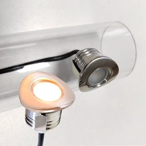 IP65 1W Puck Round Stainless Steel Led Handrail Light for Path Bridge Railing Stair Railing Led Deck Light