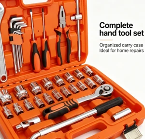 High Quality 40-Piece Cr-V Socket Spanner Hand Tools Maintenance Auto Repair and Household Use Tool Set