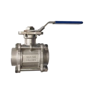 Durable 304/316 DN6-DN100 Ball Valve 1/4''-4'' 3-PC Stainless Steel Ball Valve with Mounting Pad