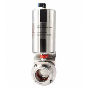 JIEXIN Stainless Steel 304 316L Sanitary Grade Hydraulic Actuator Clamp Water Valve Food Grade Butterfly Valve DN15-DN200