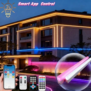 DMX512 RGBW Hotel Exterior Decorative Building Fixtures Commercial Grazing Architectural Outline Wall Wash Lighting For Facade