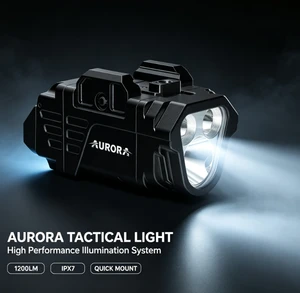 AURORA GL1 IP67 1200LM High Lumens Aircraft Aluminum Gunlight Rechargeable USB-C Floodlight Adjustable LED Tactical Flashlight
