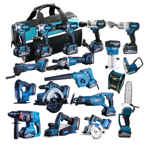 EKIIV Household Power Tools Combo Kits 20v 8pcs 18pcs All in One Cordless Set Lithium Battery Operated Hand Tool Sets