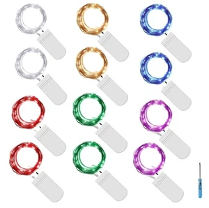 2M 20LED Copper Wire Light CR2032 Button Battery Small Lantern Mini Waterproof for Holiday Decoration Light Copper Wire Light