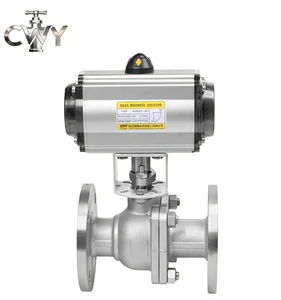 Large Bore Pneumatic Ball Valve for Industry, Q641F-16P Flanged 304SS, 2
