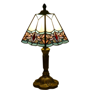 Tiffany Flower Square Stained Glass Table Lamp Desk Reading Light, Bedside Table Lamp Decor For Small Space Bedroom Home Office