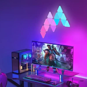 Modern RGB Smart LED Wall Lamp APP Triangle Quantum Light Rhythm Pick Atmosphere for Gaming Room Bedroom Bedhead Decoration ABS