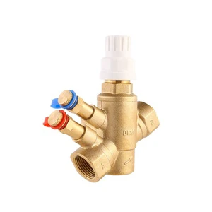 CE Certificate Auto Dynamic Balancing 2 Way Brass Pressure Control Valve For Plumbing Under Floor Heating Manifold System