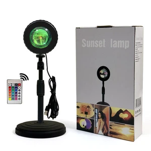 RGB USB LED Sunset Lamp Projector Modern Portable RGB Night Light Remote Control for Living Room Photography Mood Neon Lights