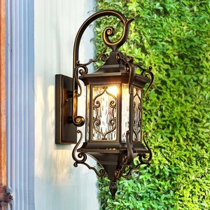 European Classic LED Outdoor Wall Sconce Aluminum Housing IP65 Waterproof Design for Villa Garden and Hotel Exterior Projects